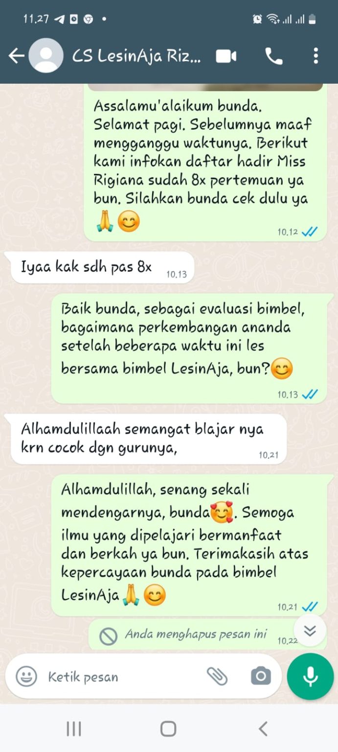 Testimoni WhatsApp LesinAja 7